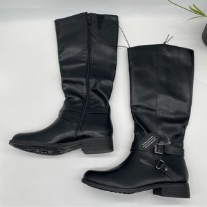 Style & Co. Womens Marilee Moto Dressy Mid-Calf Boots Black faux leather in 9.5